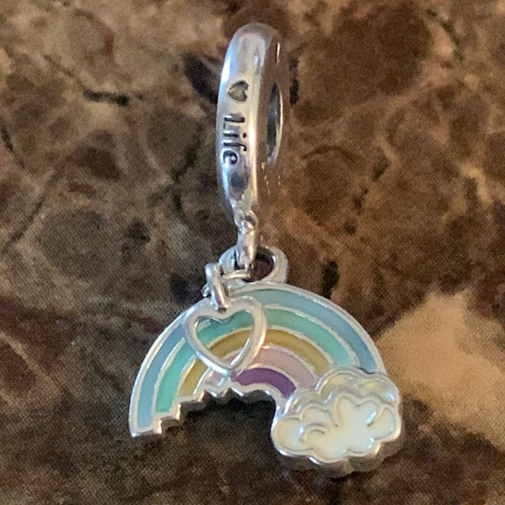 Authentic Pandora Rainbow And Cloud Dangle Charm … - image 1